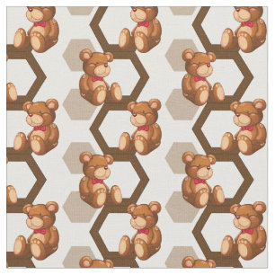 Tecido ilustração de uma disposição de urso de ursinh