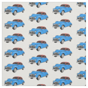 Tecido Ilustração do desenho animado Classic car 1948