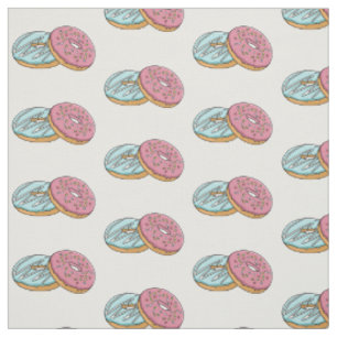 Tecido ilustração do desenho animado de rosquinha