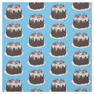 Tecido Ilustração do desenho do bolo Floresta Negra