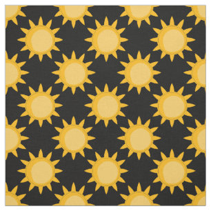 Tecido Ilustração do Sol Brilhante no Design de Padrão Pr