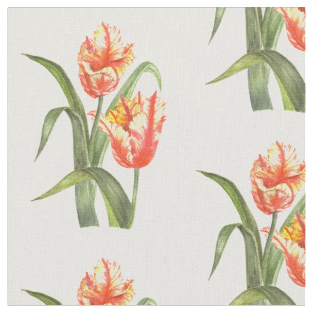 Tecido Ilustração Floral de Tulipas Amarelas de Molercola (Detalhe)