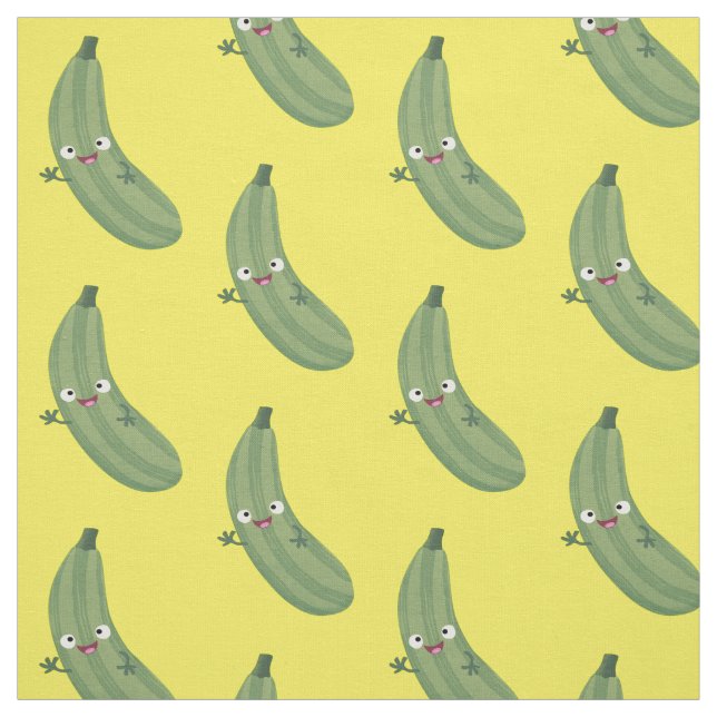 Tecido Imagem de animação feliz da abobrinha (Modelo)