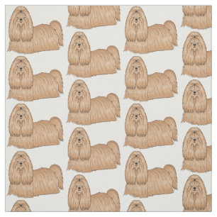 Tecido Imagem de desenho animado de cabelos longos Shih t