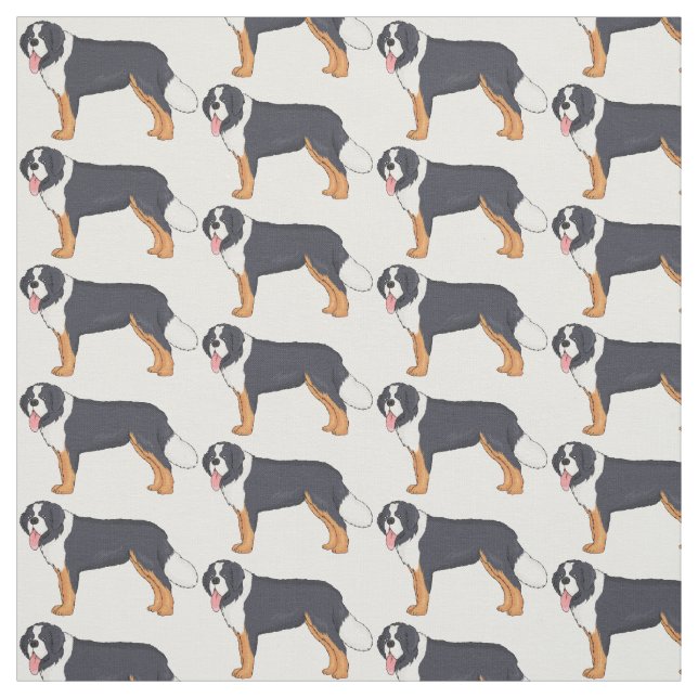 Tecido Imagem de desenho animado de cão da montanha Berne (Modelo)