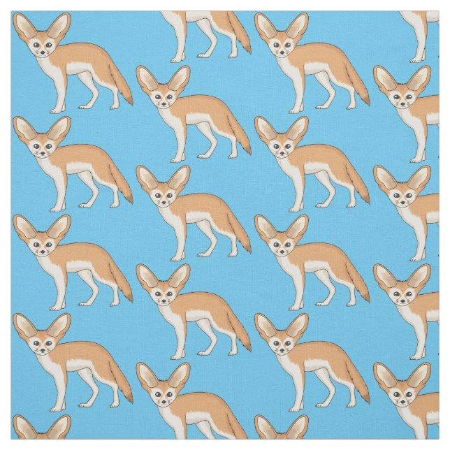 Tecido Imagem de desenho animado de fennec fox (Modelo)