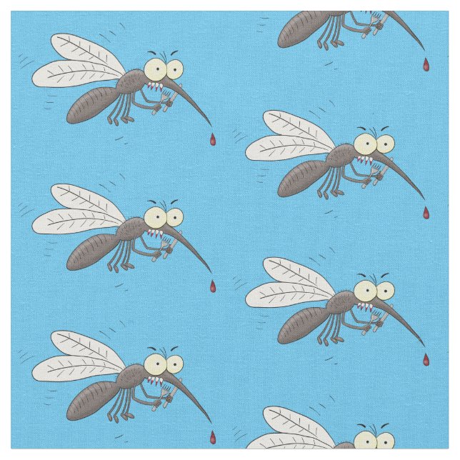 Tecido Imagem de desenho animado de insetos mosquitos eng (Detalhe)