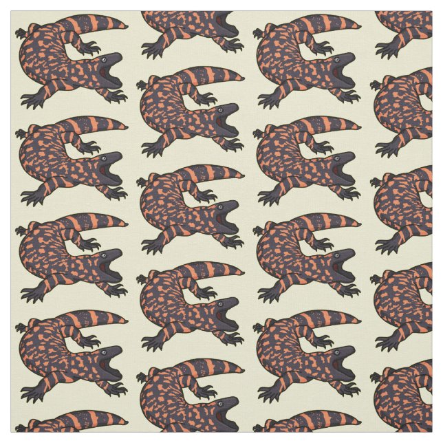 Tecido Imagem de desenho animado de lagarto monstro de gi (Modelo)