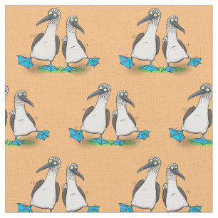 Tecido Imagem de desenhos animados de pés azuis engraçado