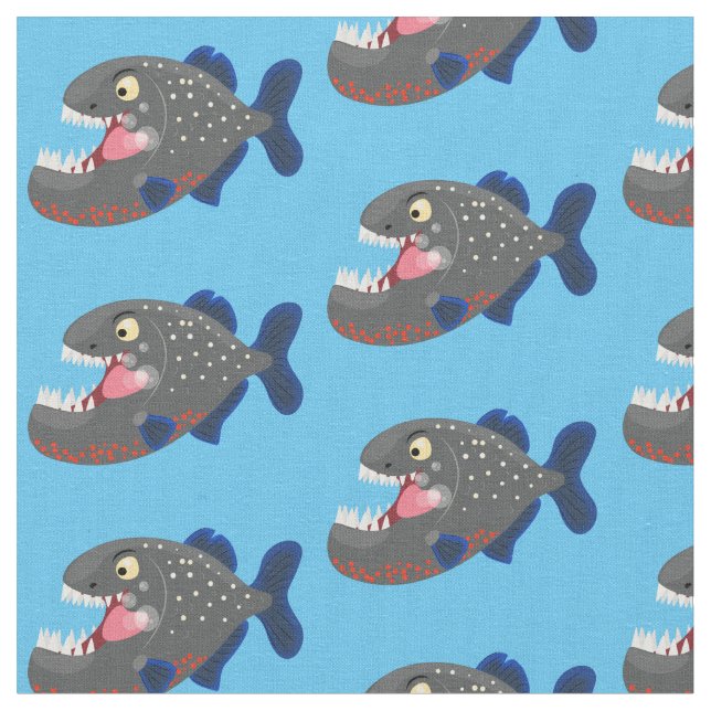 Tecido Imagem de uma piranha engraçada e famosa (Detalhe)