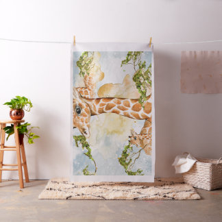 Tecido Imagem do animal do retrato do girafa