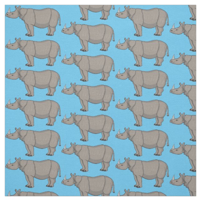 Tecido Imagem do desenho animado de Javan rhinoceros (Modelo)