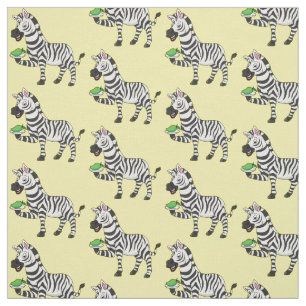 Tecido Imagem engraçada de desenho animado de zebra