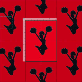 Tecido Imagem Menor Silhouette Cheias Vermelhas