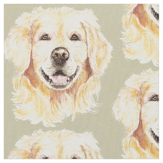 Tecido Impressão Animal de Cães de Retriever de Ouro de A (Detalhe)