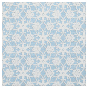 Tecido Impressão antigo do laço - branco e azul-céu