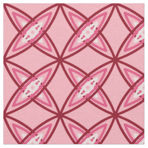 Tecido Impressão atômico moderno do meio século - rosa
