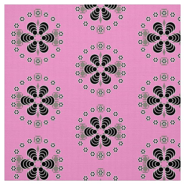 Tecido Impressão Bandana - rosa, preto e cinza (Modelo)