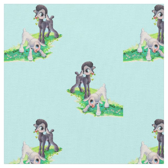 Tecido impressão branco do cordeiro do cordeiro preto (Detalhe)