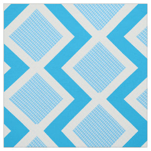 Tecido Impressão Chevron de Argyle Azul e Branco