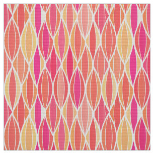 Tecido Impressão da fita do meio século - rosa, coral e
