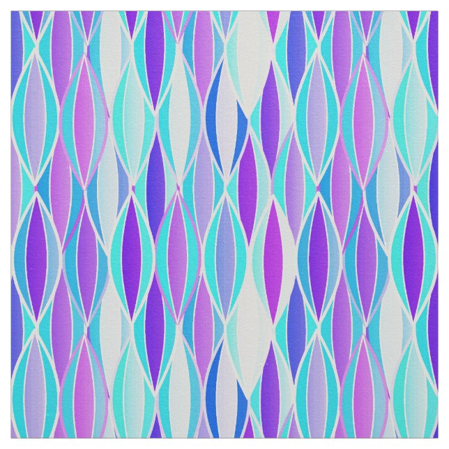 Tecido Impressão da fita do meio século - violeta e aqua (Modelo)