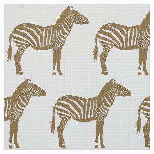 Tecido Impressão da zebra - Taupe Tan e branco