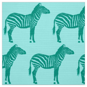 Tecido Impressão da zebra - turquesa e Aqua
