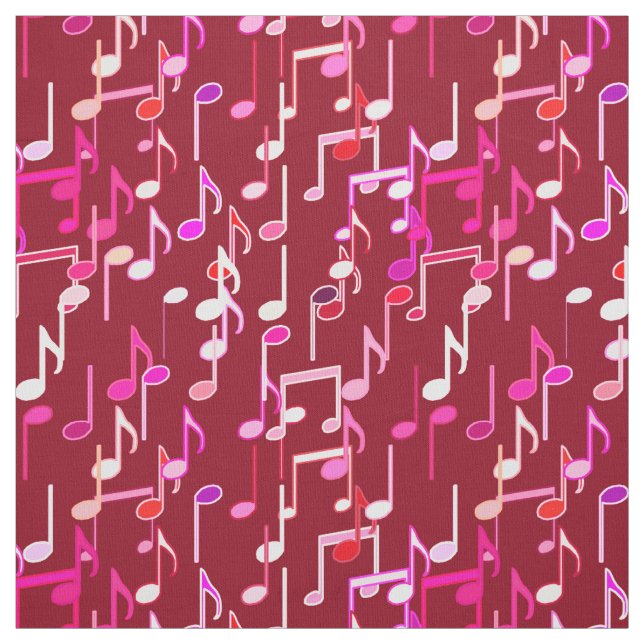 Tecido Impressão das notas musicais - Borgonha, multi (Modelo)
