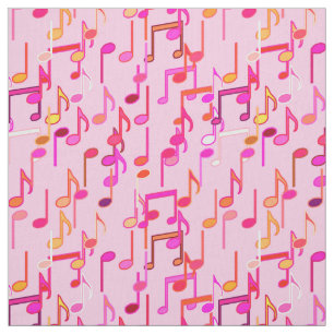 Tecido Impressão das notas musicais - rosa, multi