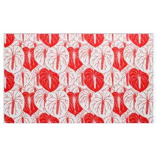 Tecido Impressão de Anthurium moderno havaiano, azulejo s