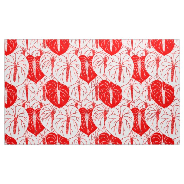 Tecido Impressão de Anthurium moderno havaiano, azulejo s (Jarda)