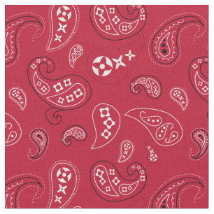 Tecido Impressão de Bandana Ocidental de Paisley Vermelh