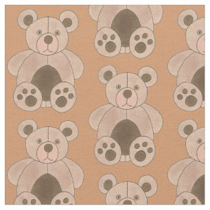 Tecido Impressão De Brinquedo De Barco Castanho Teddy