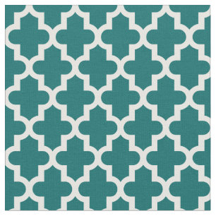 Tecido Impressão de Dark Teal Marroquino
