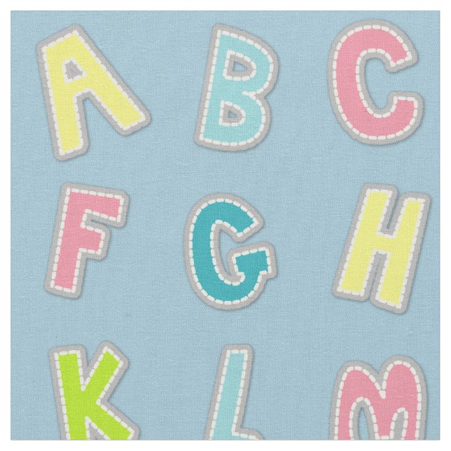 Tecido Impressão de Enfermeiro Cute Alphabet Themed (Detalhe)