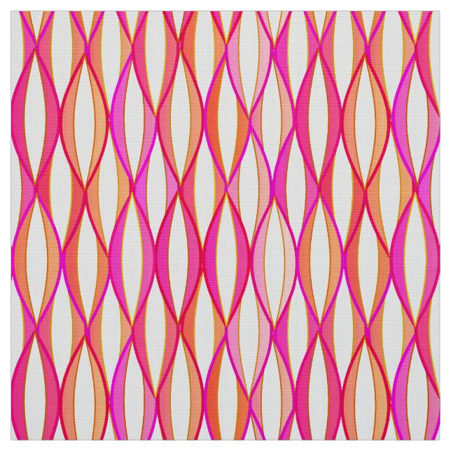 Tecido Impressão de fita do século médio - coral e rosa (Modelo)