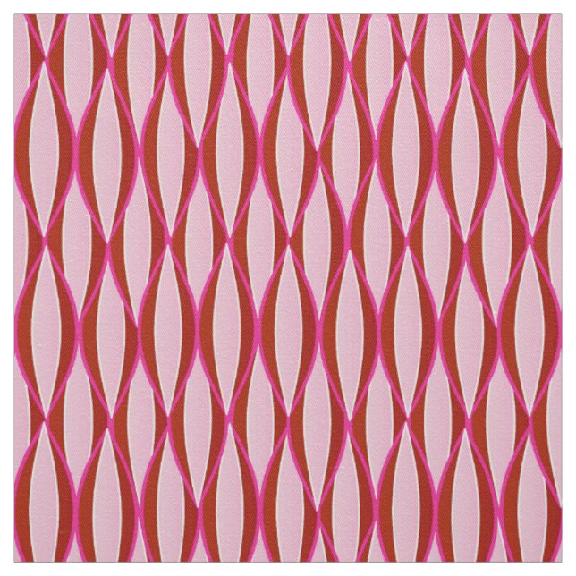 Tecido Impressão de fita do século médio - rosa e burgund (Modelo)