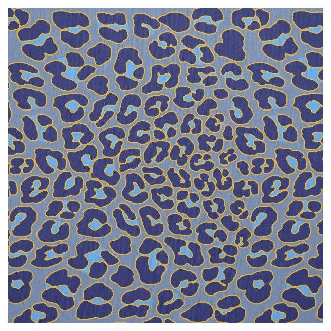Tecido Impressão de leopardo azul e dourado (Modelo)
