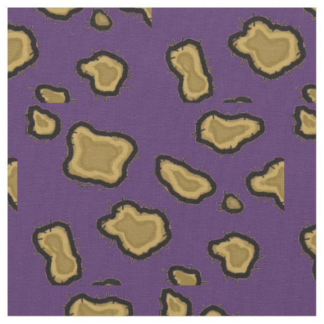 Tecido Impressão de leopardo roxo e dourado (Detalhe)