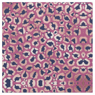Tecido Impressão de Leopardo Roxo, Marinho Dourado, Girn