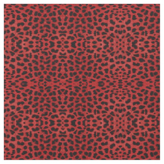 Tecido Impressão de Leopardo Vermelho (Detalhe)