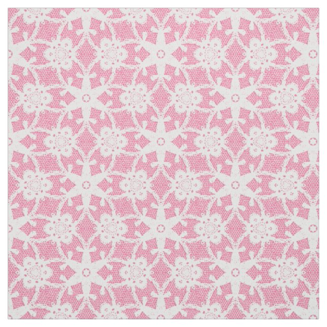 Tecido Impressão de local antigo - branco e rosa (Modelo)