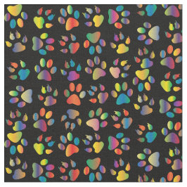 Tecido Impressão de Neon Paw a Preto