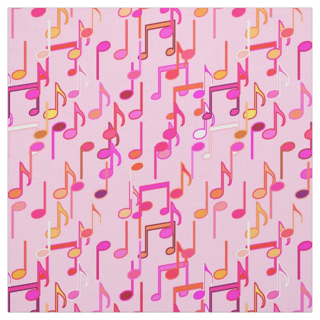 Tecido Impressão de Notas Musicais - cor-de-rosa, multimé (Modelo)