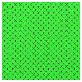 Tecido impressão de ossos cruzados do crânio verde-ácido