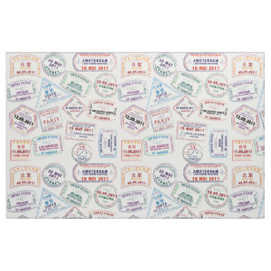 Tecido Impressão de Padrão de Carimbo do Passport