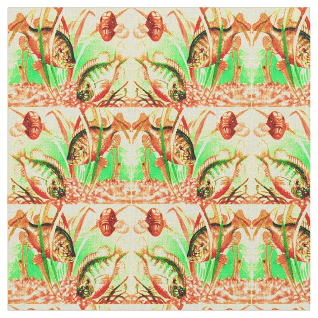 Tecido impressão de peixe-sol água fresca (Detalhe)