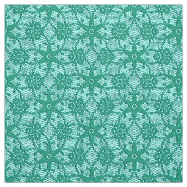 Tecido Impressão de rendas antigas - turquesa e aqua (Modelo)