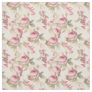 Tecido Impressão de Rosa Coral Personalizada Chic com Nom